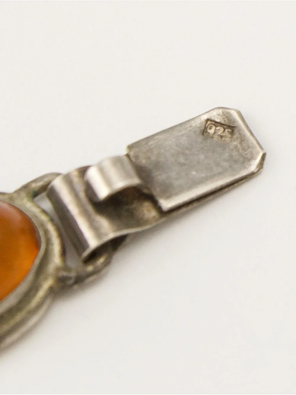 Vintage Baltic Amber Sterling Silver Link Bracelet